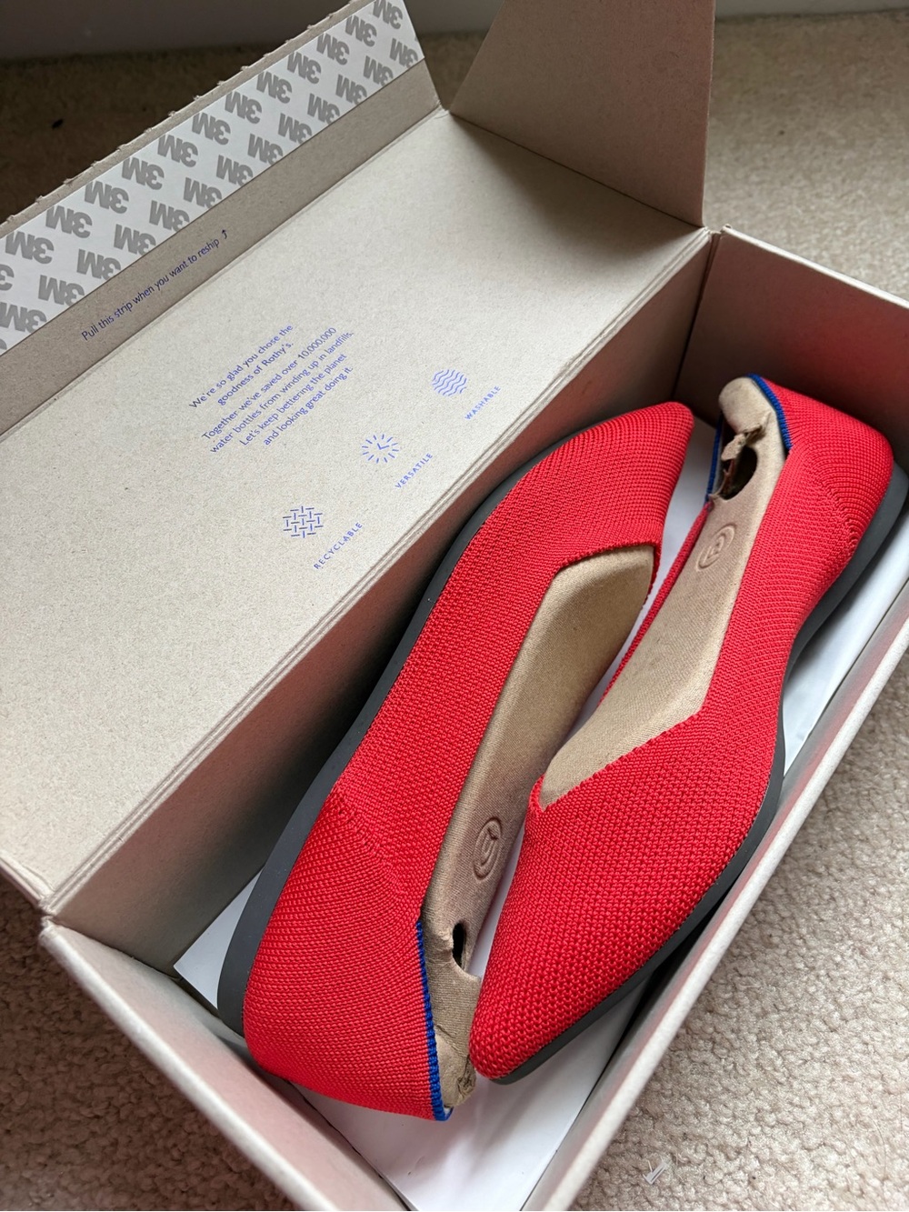 Rothy’s Pointed Toe Flats - Flame Red